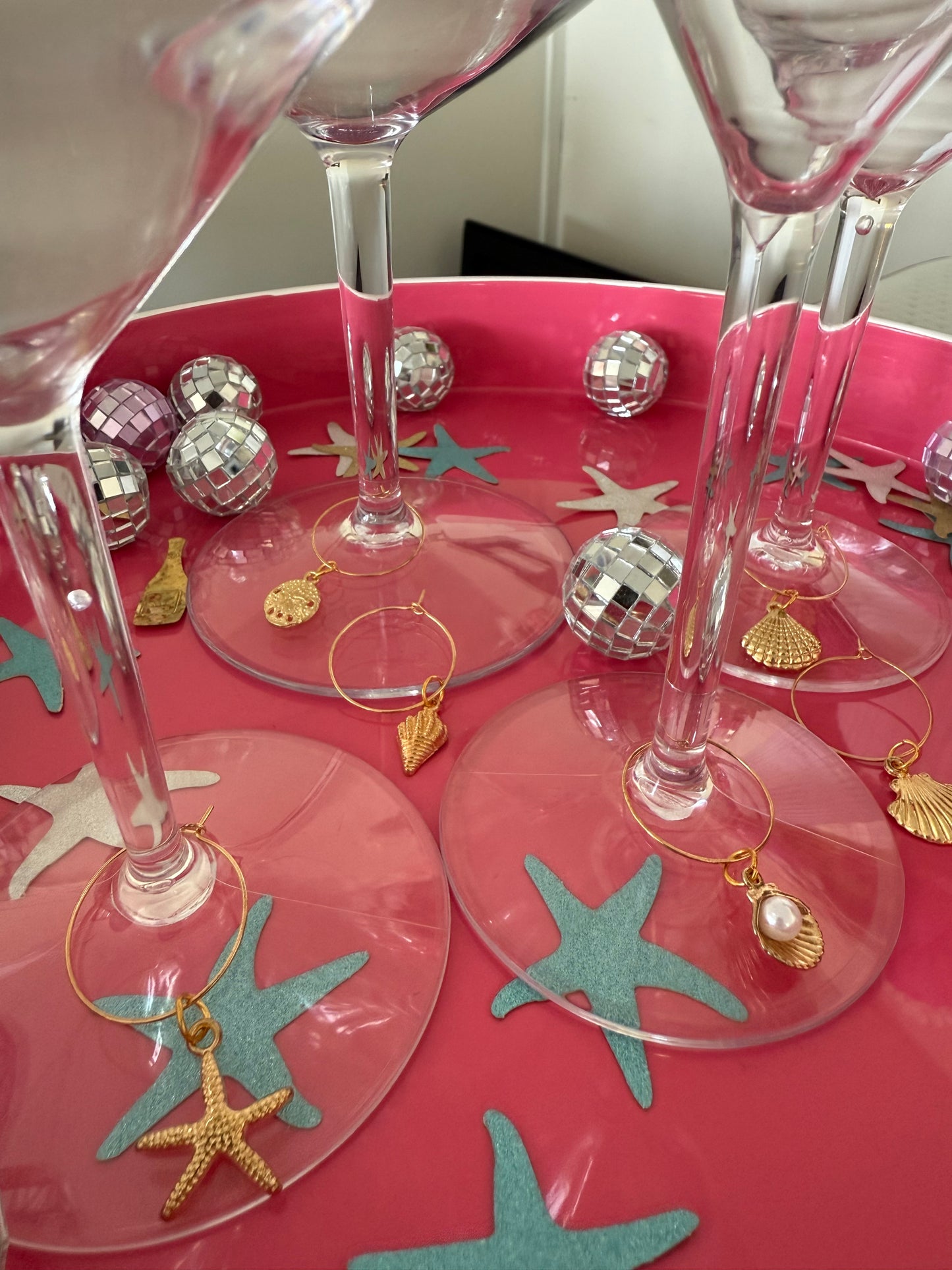 Sea Breeze Set - Wine Glass Charms. Set of 6