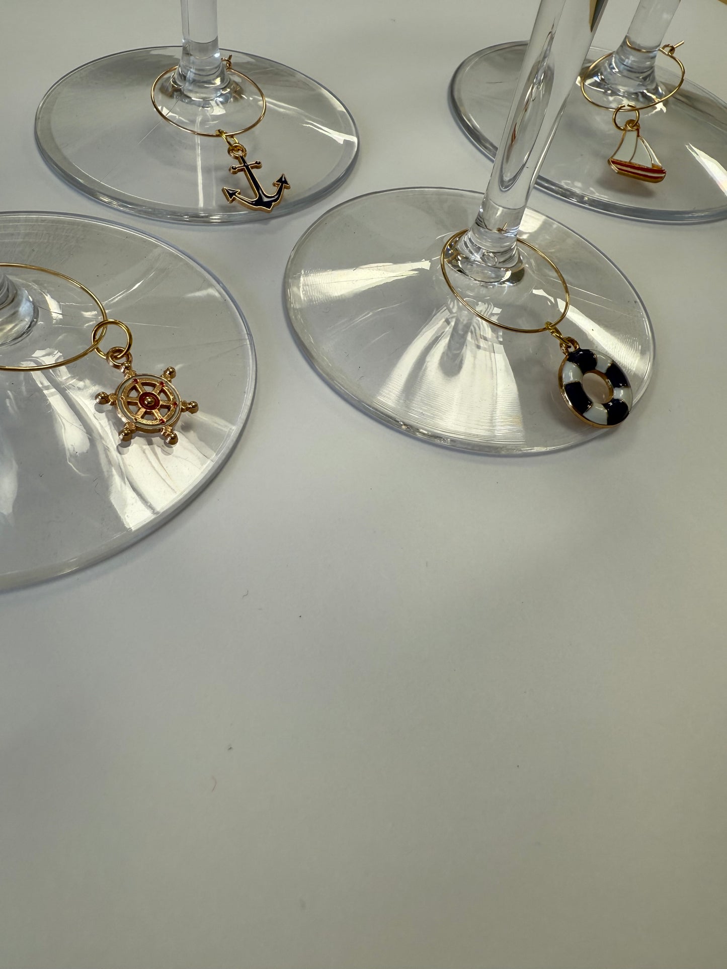 Nautical Wine Glass Charms. Set of 4