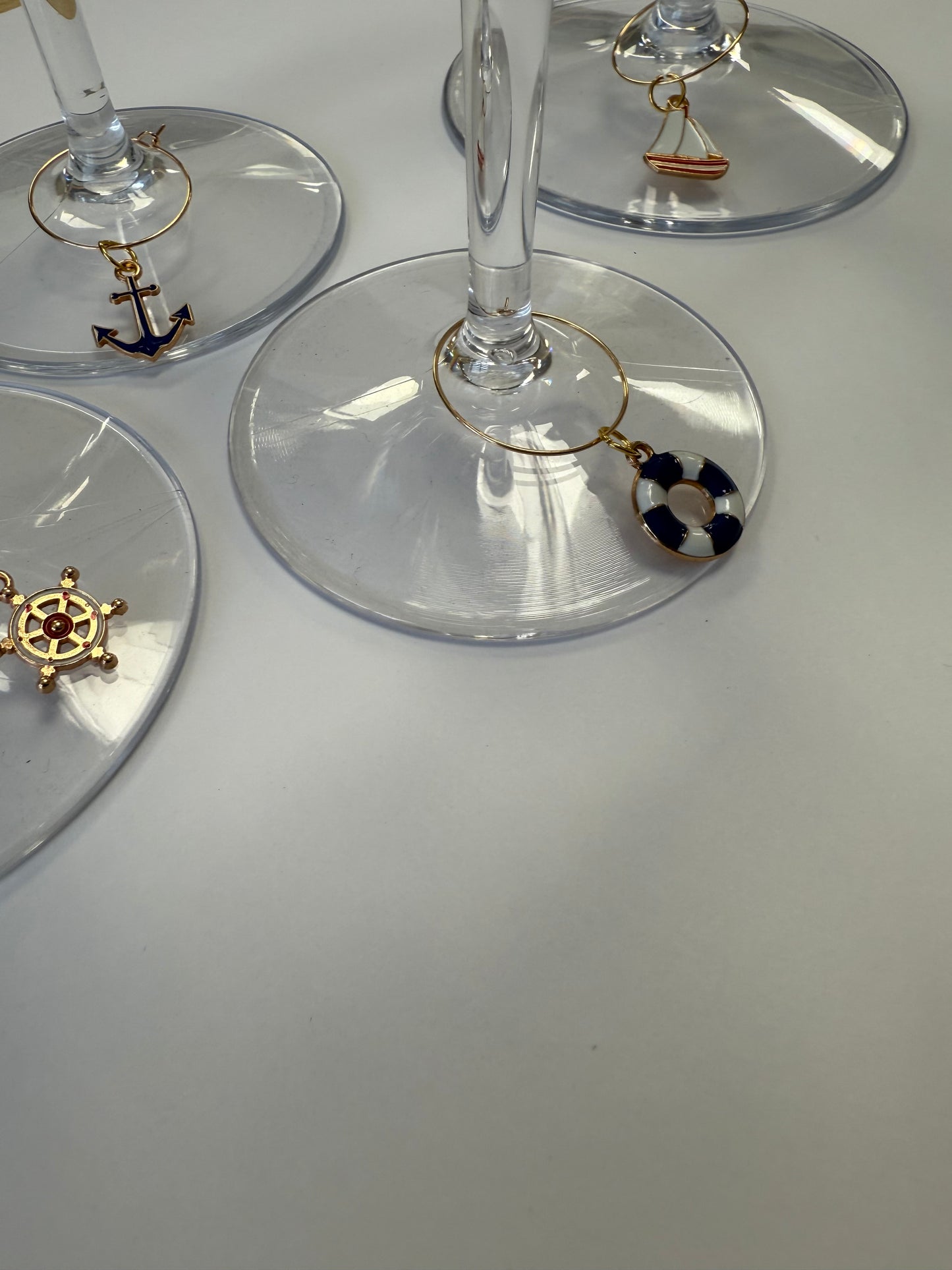 Nautical Wine Glass Charms. Set of 4
