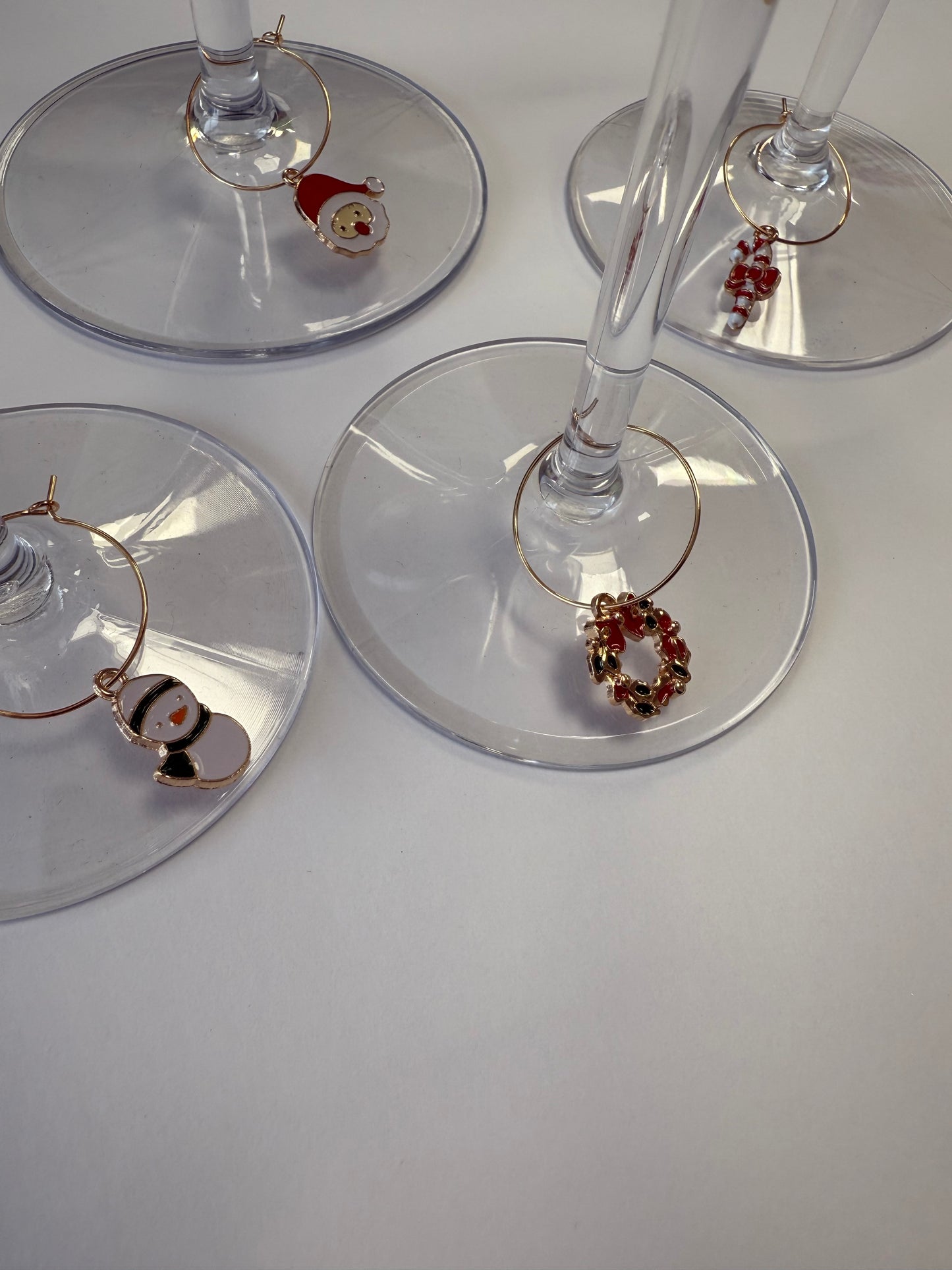Christmas Wine Glass Charms. Set of 4