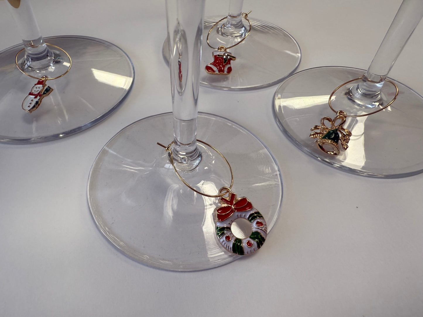 Christmas Wine Glass Charms. Set of 4