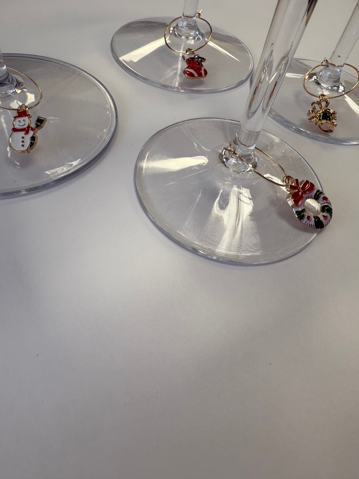 Christmas Wine Glass Charms. Set of 4