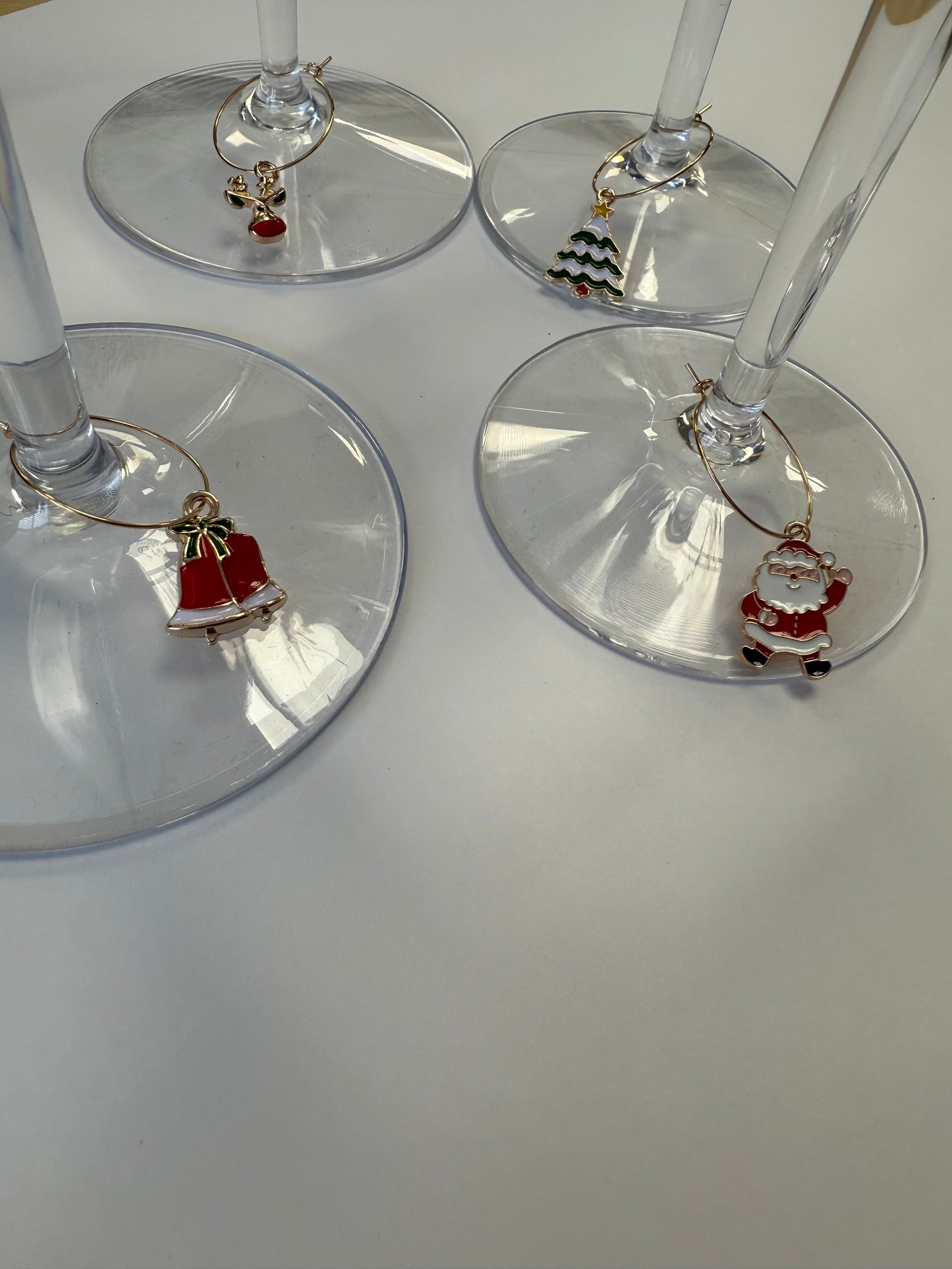 Christmas Wine Glass Charms. Set of 4