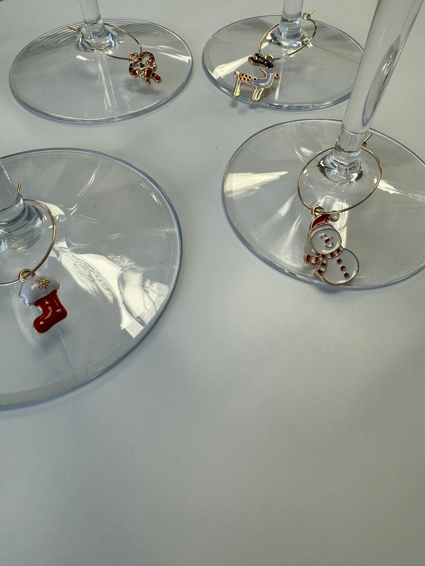 Christmas Wine Glass Charms. Set of 4