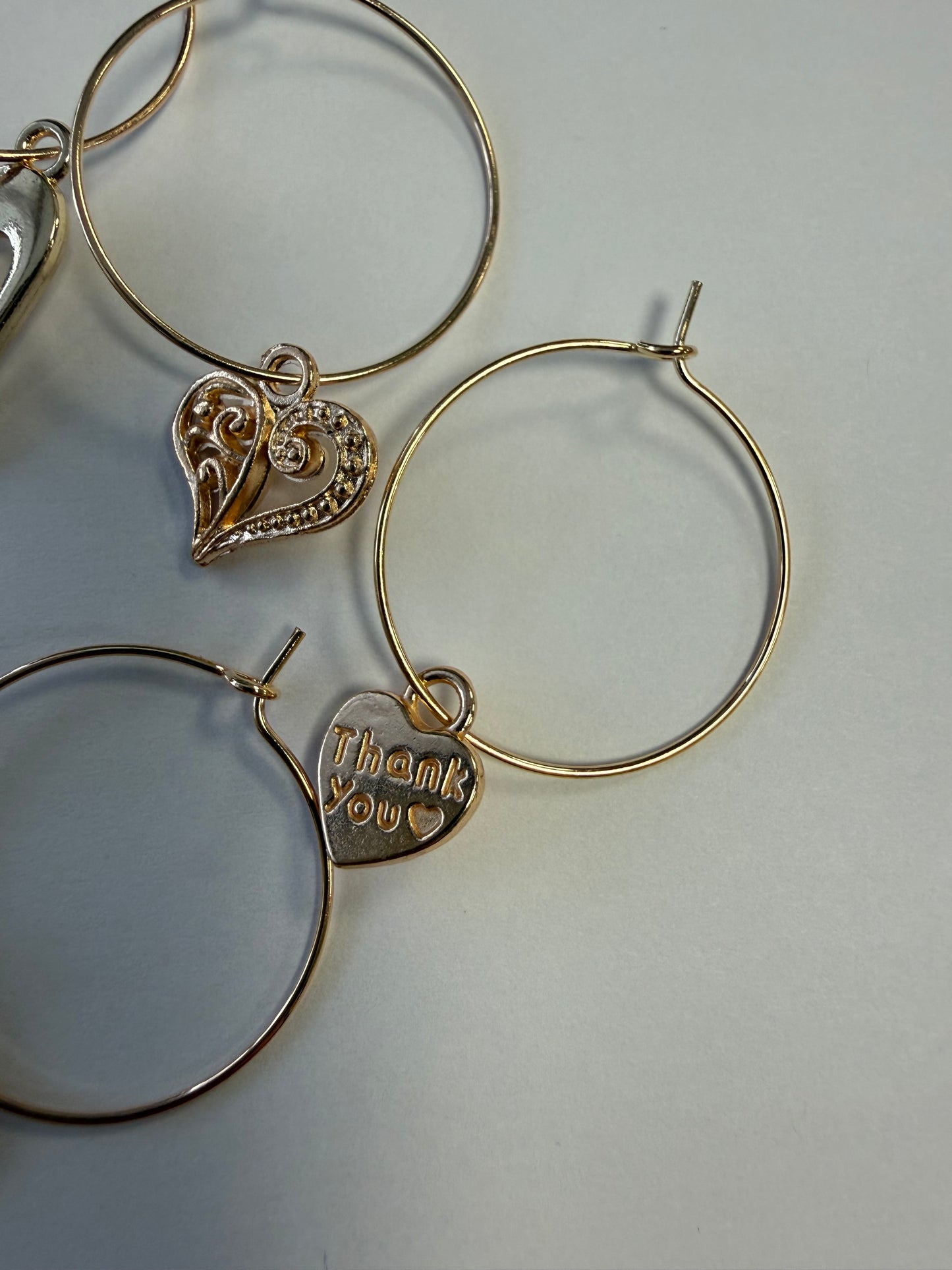 Heart Shaped Wine Glass Charms - set of 10