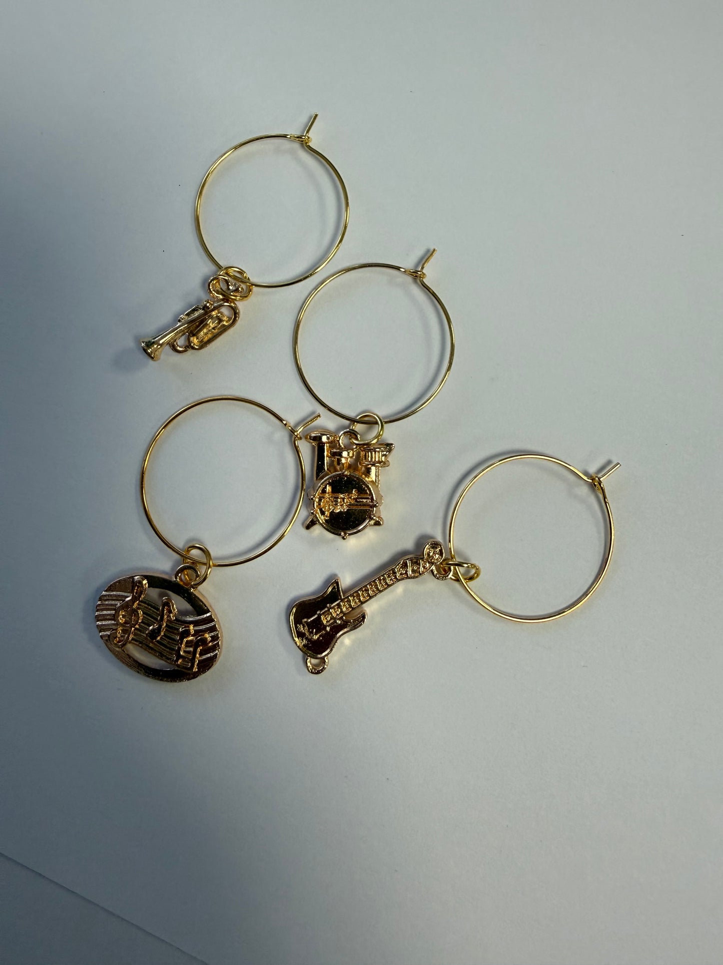 Music themed wine glass charms - set of 4