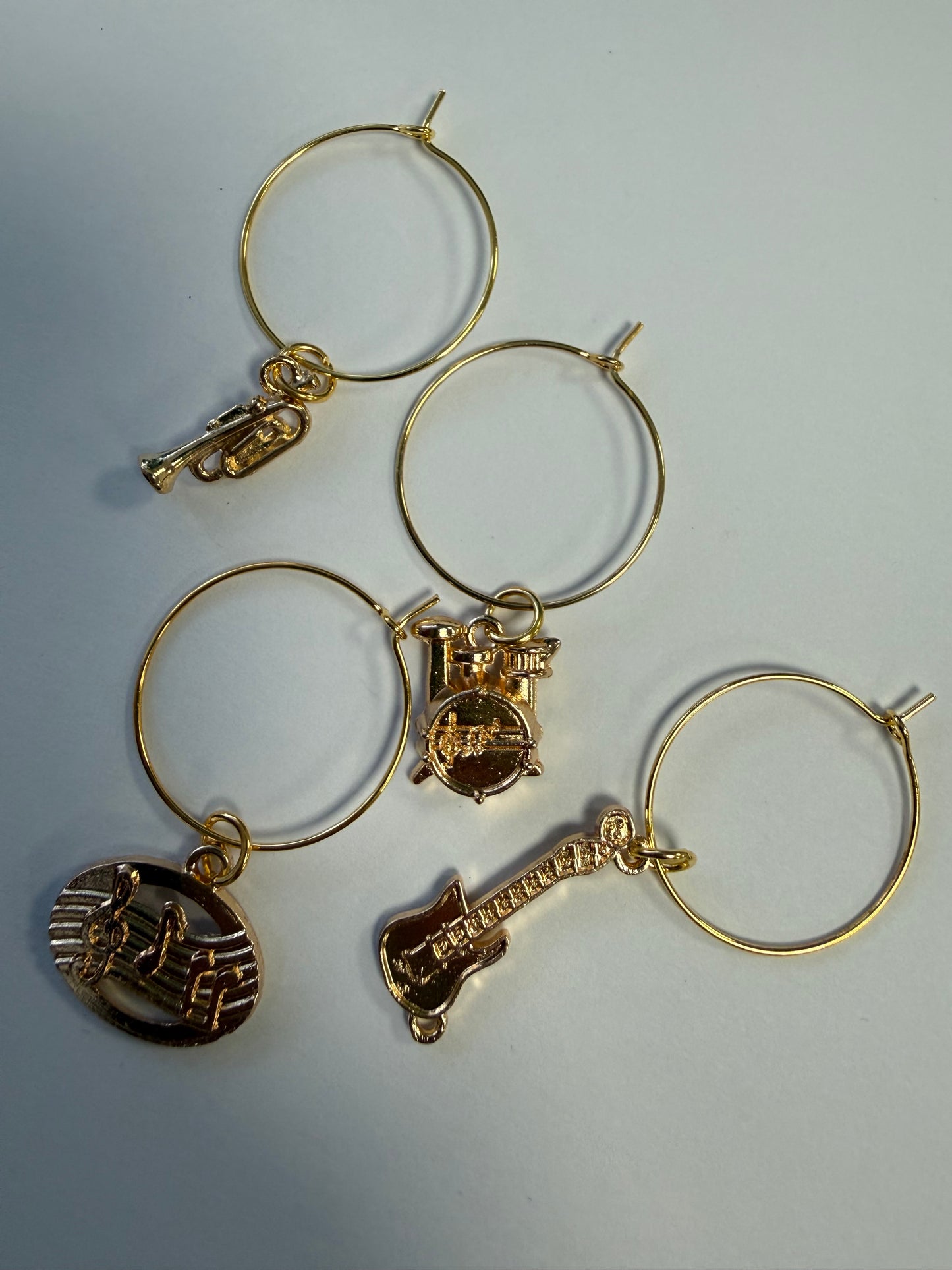 Music themed wine glass charms - set of 4