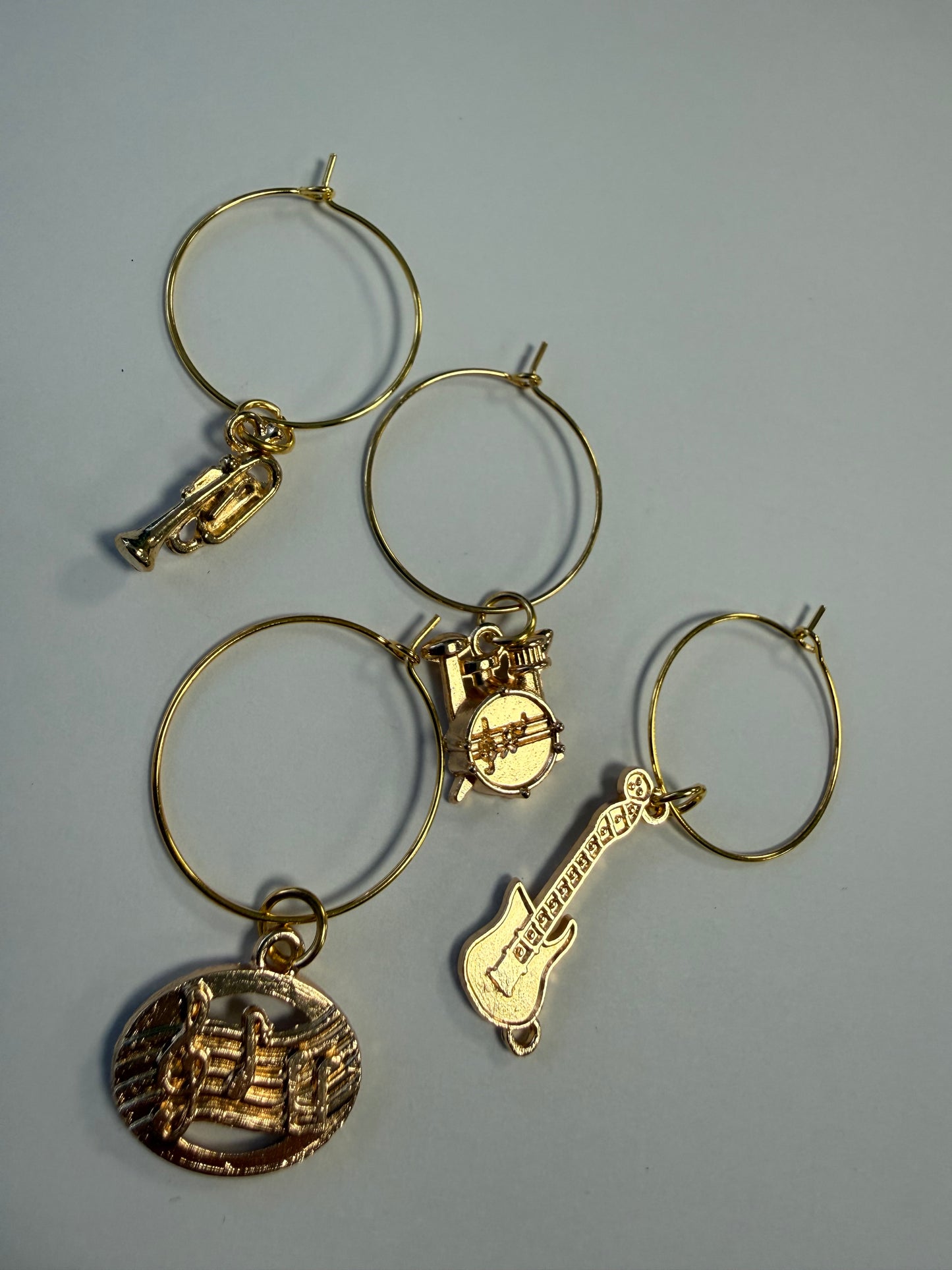 Music themed wine glass charms - set of 4