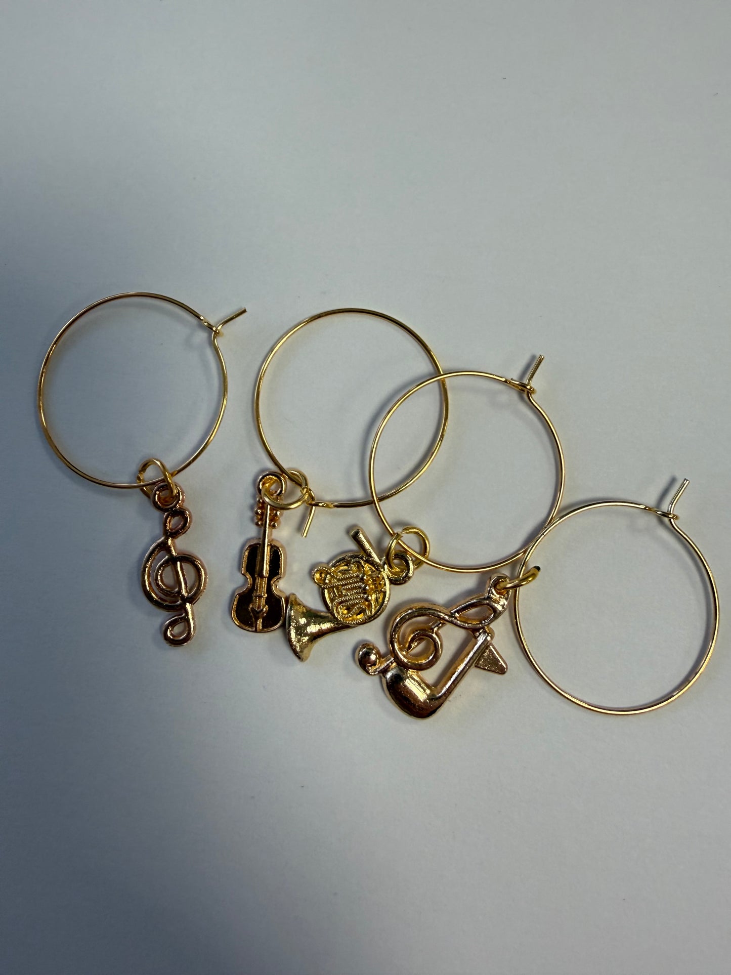 Music themed wine glass charms - set of 4
