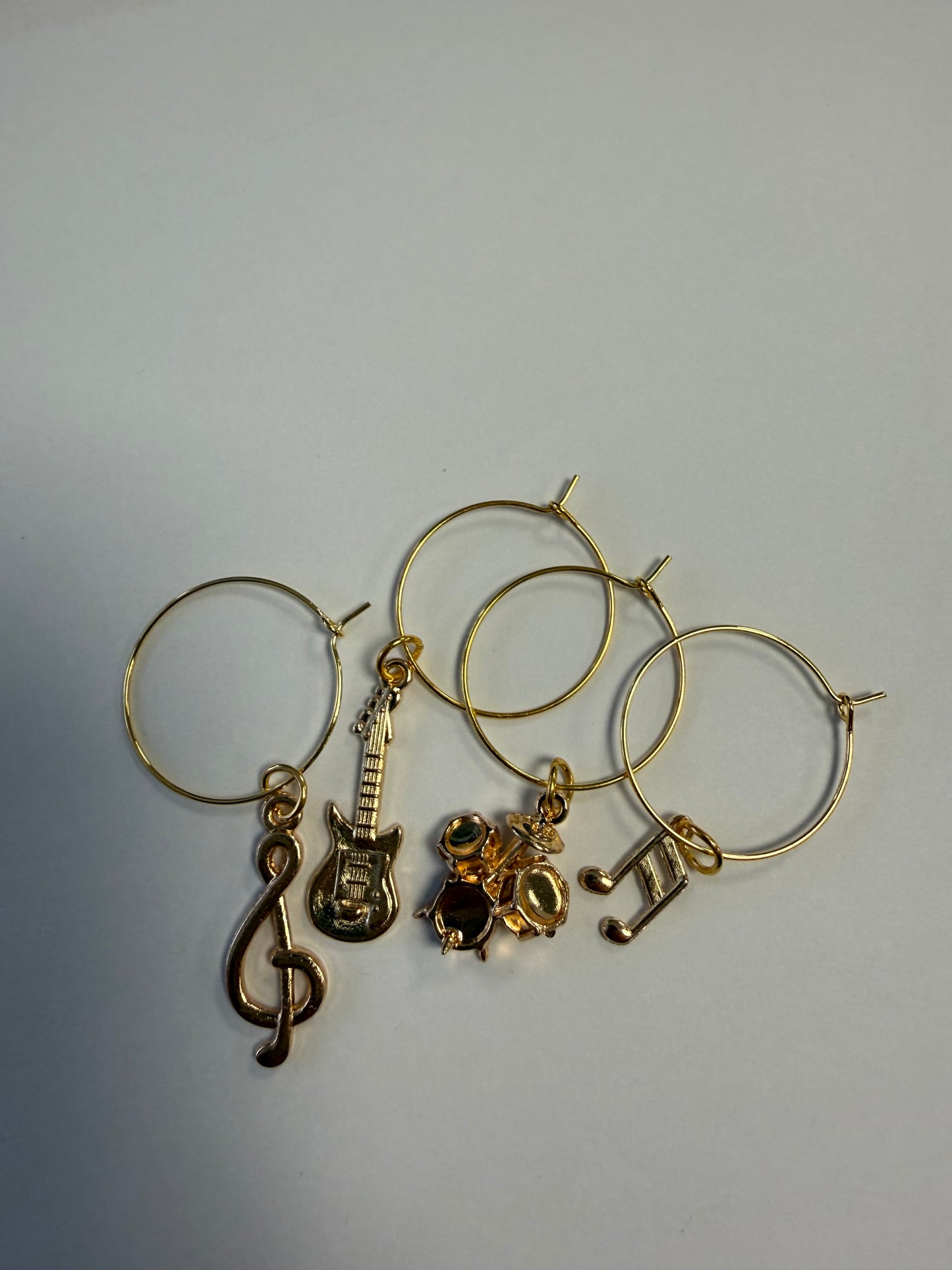 Music themed wine glass charms - set of 4