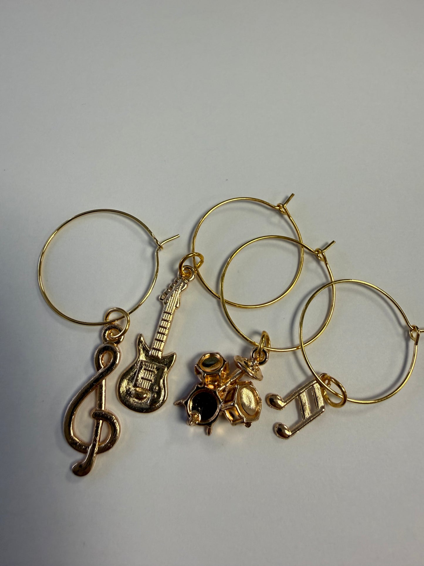 Music themed wine glass charms - set of 4