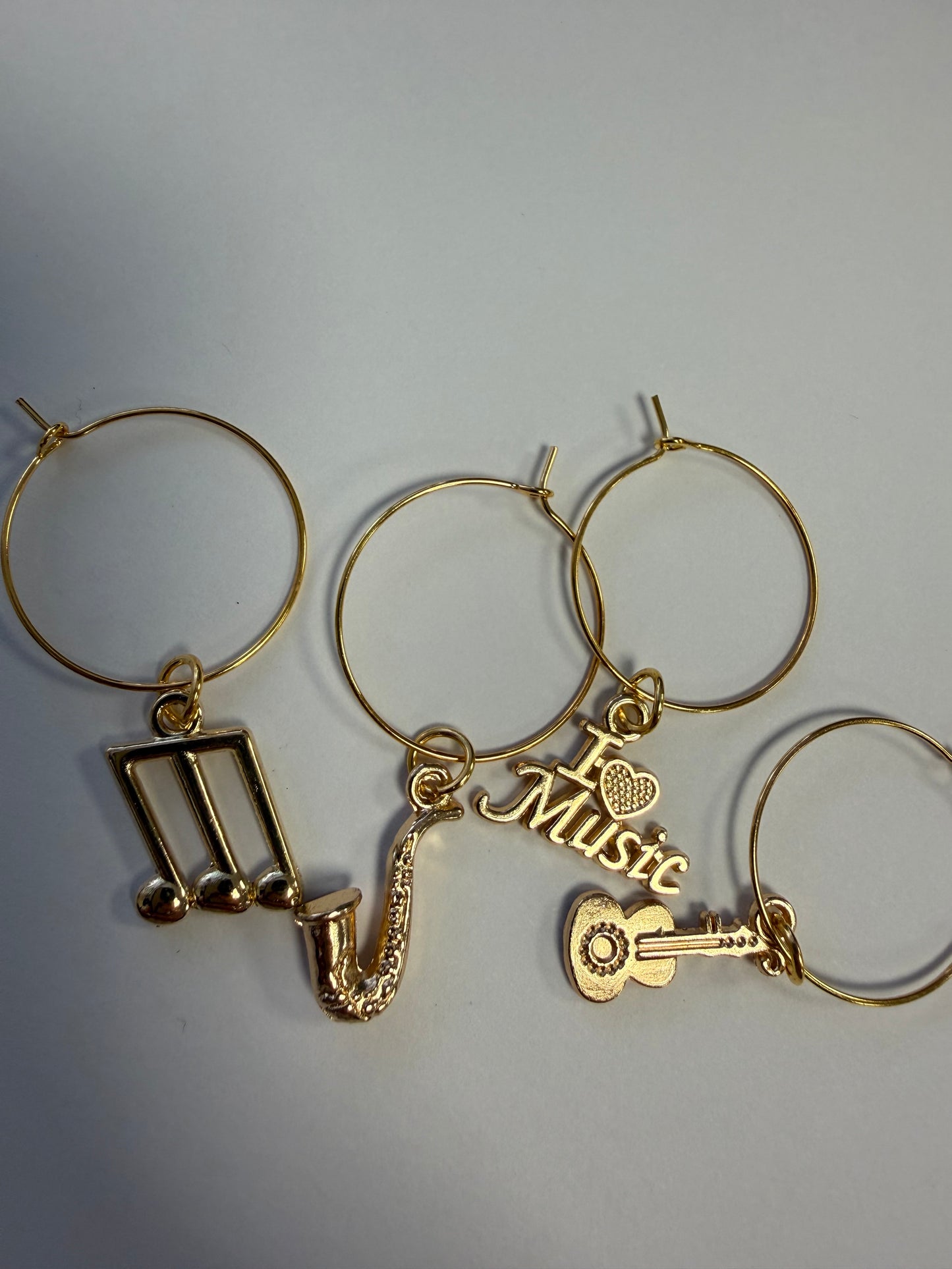 Music themed wine glass charms - set of 4