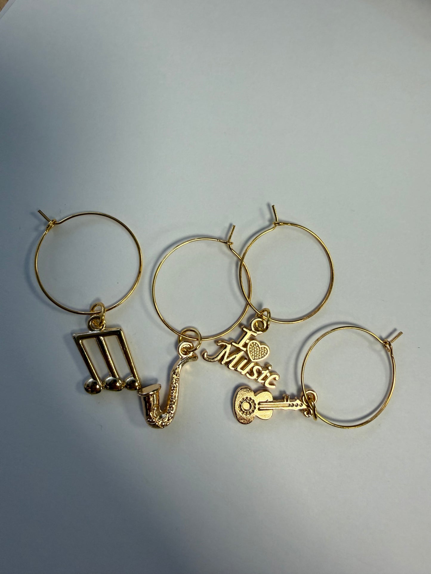 Music themed wine glass charms - set of 4