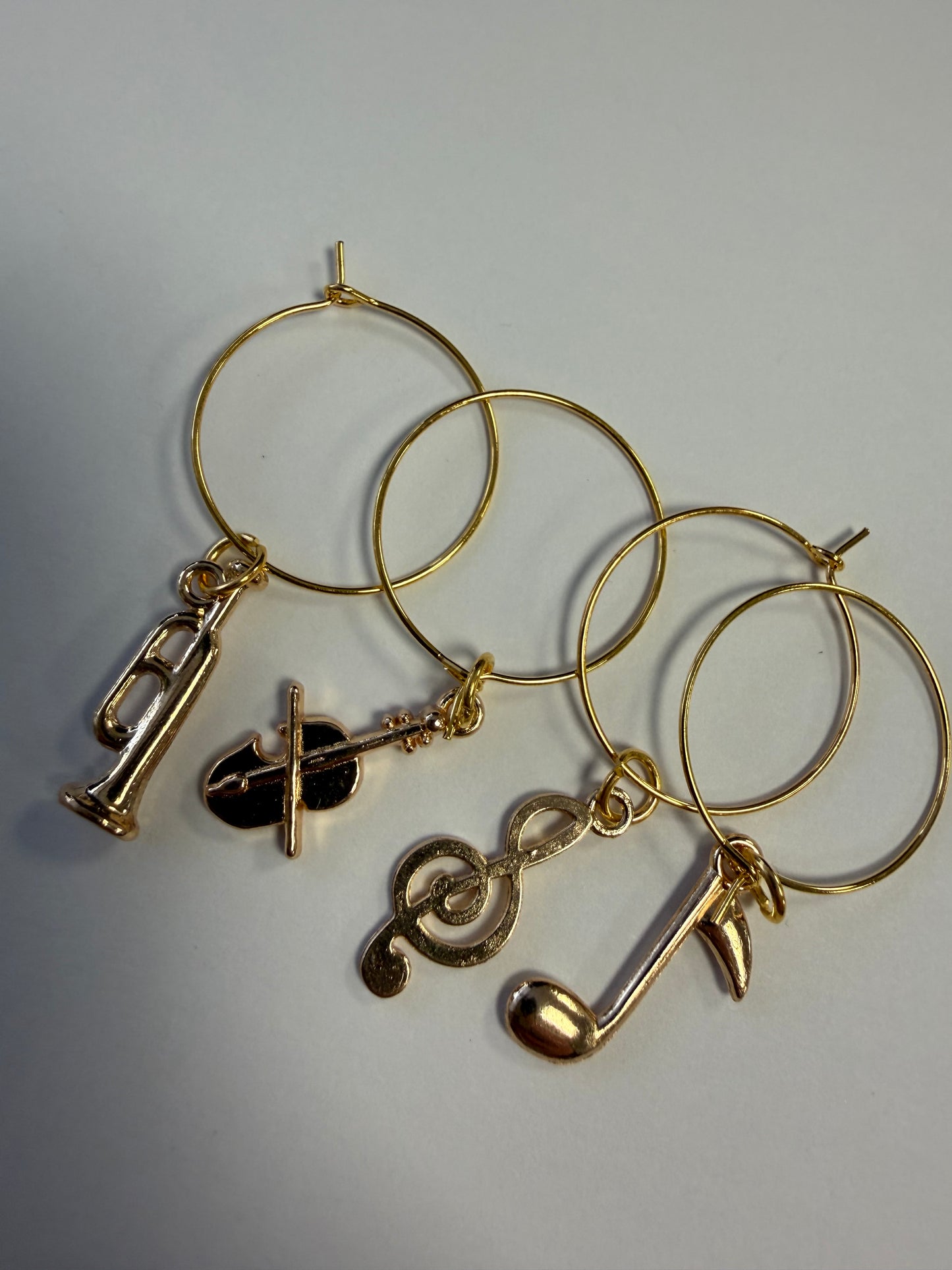 Music themed wine glass charms - set of 4