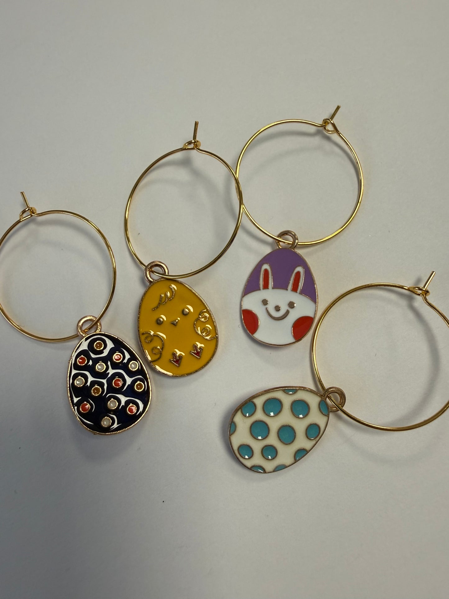 Easter themed wine glass charms