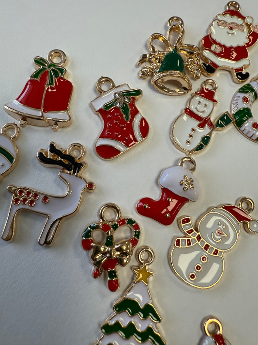 Christmas Wine Glass Charms. Set of 4