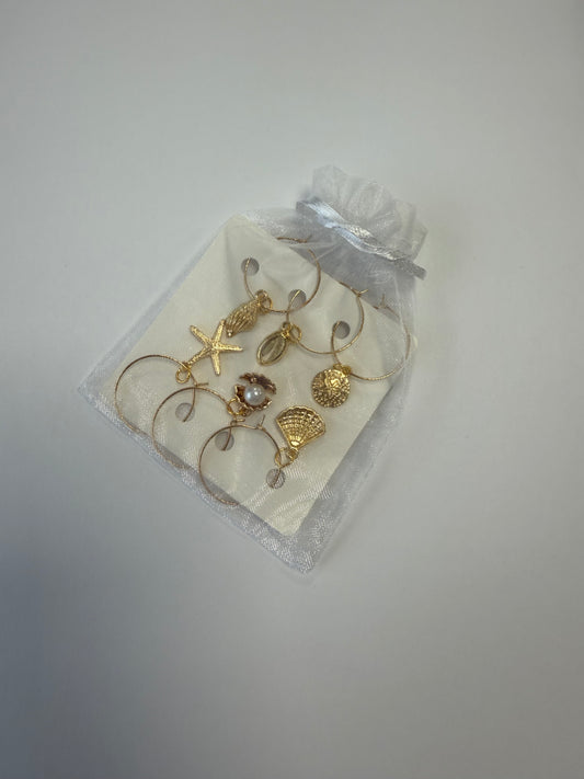 Sea Breeze Set - Wine Glass Charms. Set of 6
